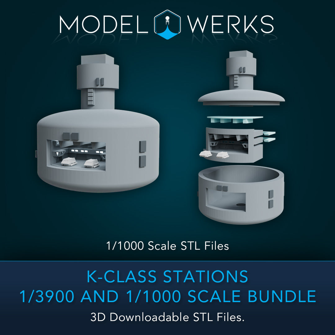 K-Class Stations 1/3900 and 1/1000 Scale STL Bundle