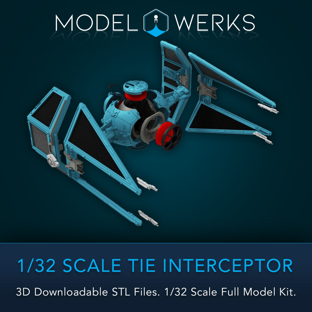 1/32 Scale Tie Interceptor Full Kit STL File Download