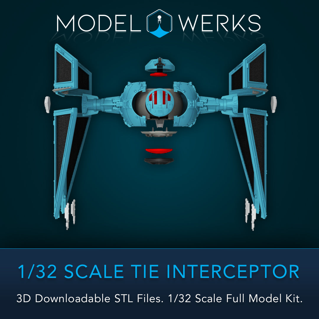 1/32 Scale Tie Interceptor Full Kit STL File Download