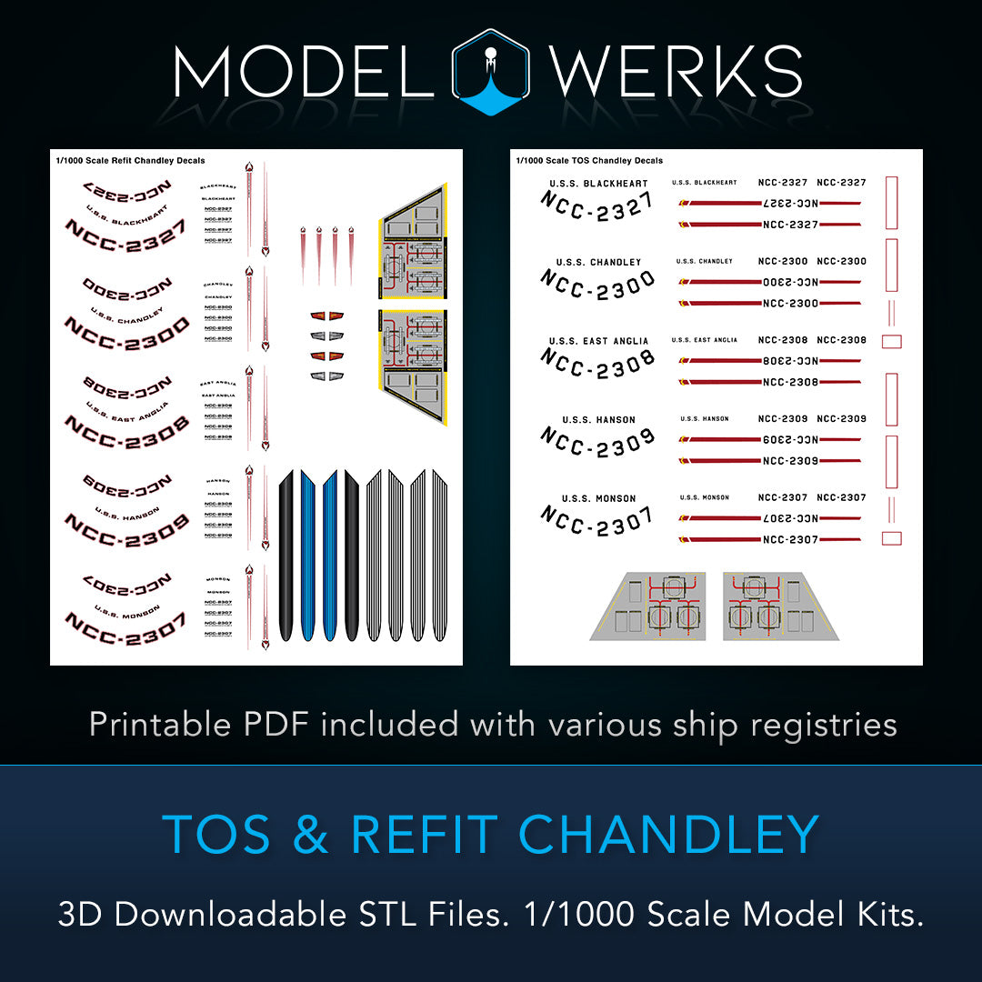 1/1000 TOS and Refit Chandley Class STL File Download