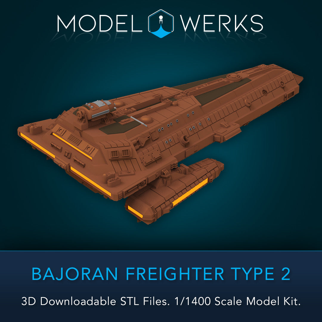 1/1400 Bajoran Freighter Type 2 Kit STL File Download