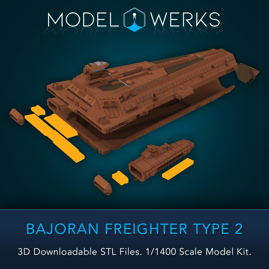 1/1400 Bajoran Freighter Type 2 Kit STL File Download