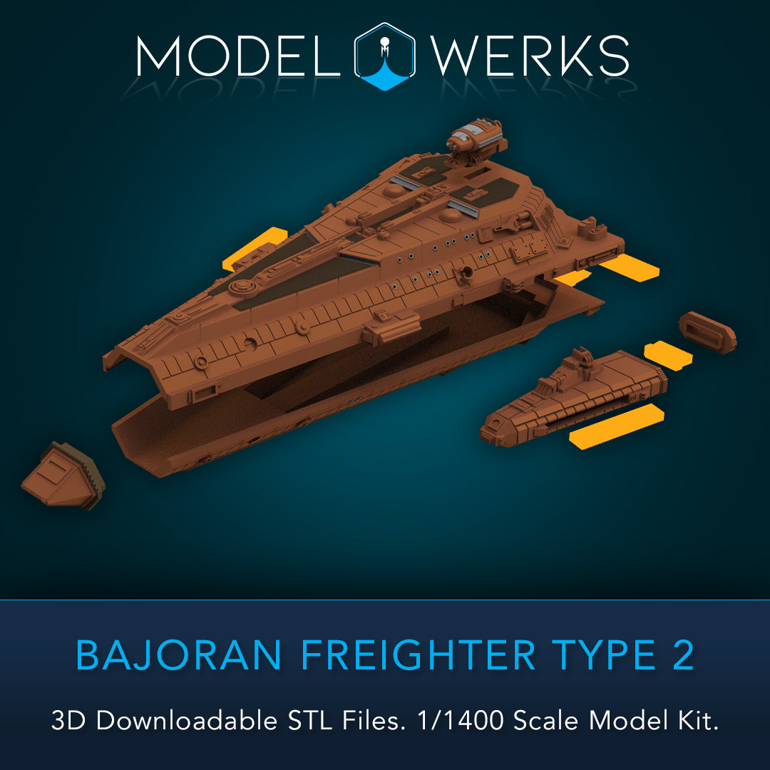 1/1400 Bajoran Freighter Type 2 Kit STL File Download