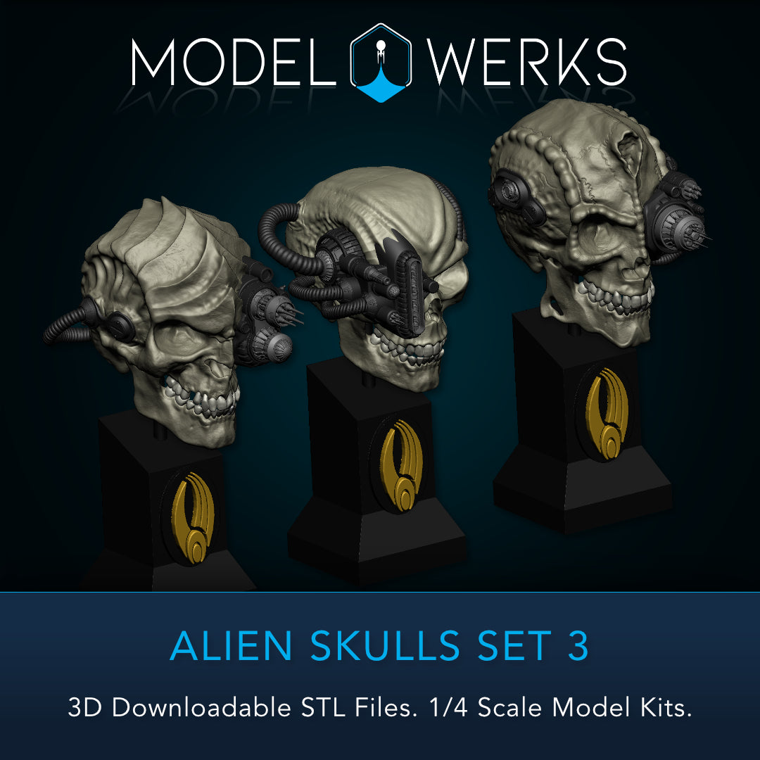Alien Skulls Set 3 STL Download