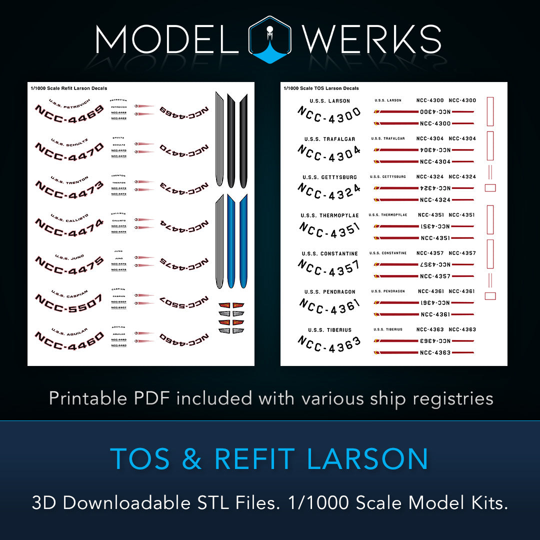 1/1000 TOS and Refit Larson Class STL File Download