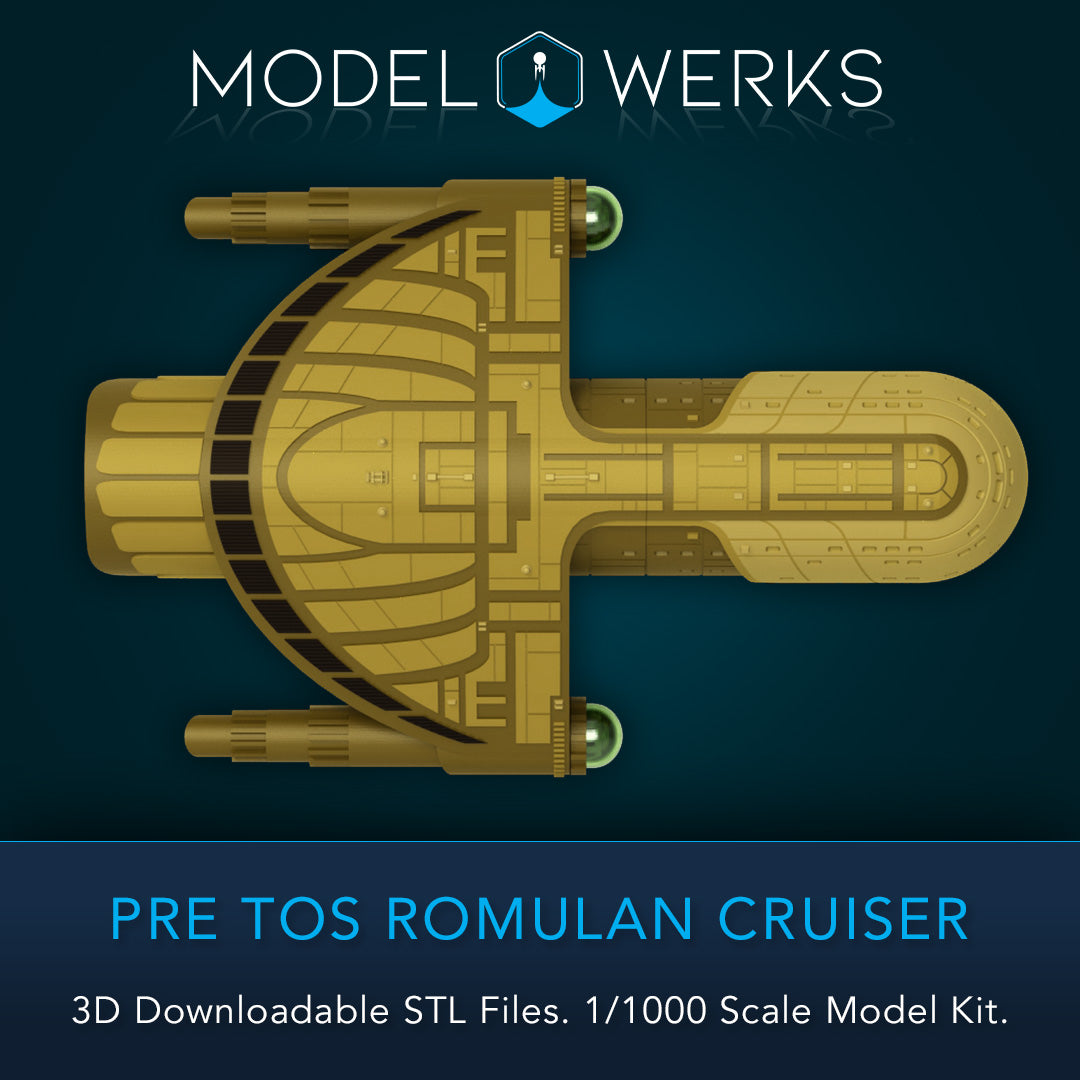 1/1000 PRE TOS Romulan Cruiser Kit STL File Download