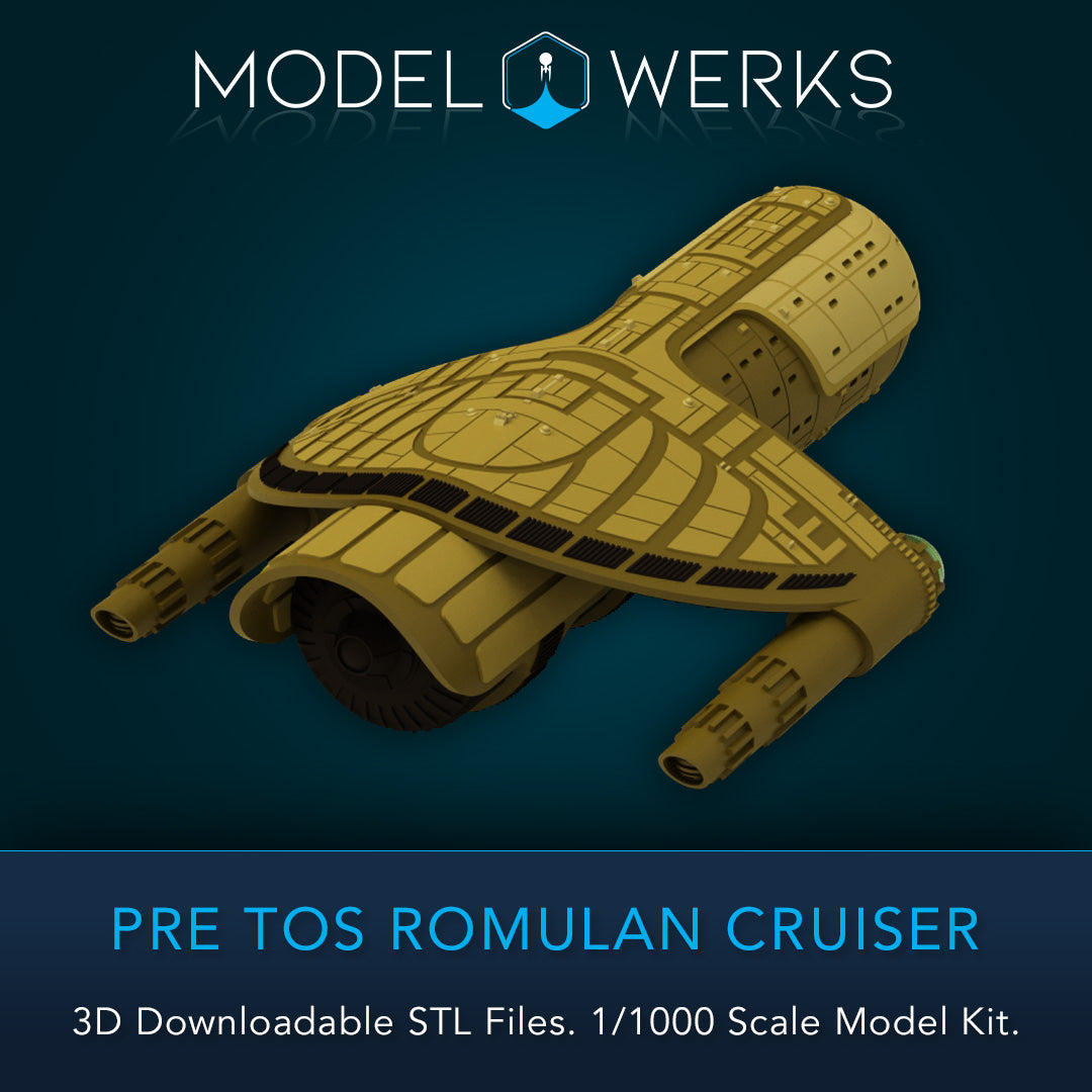 1/1000 PRE TOS Romulan Cruiser Kit STL File Download