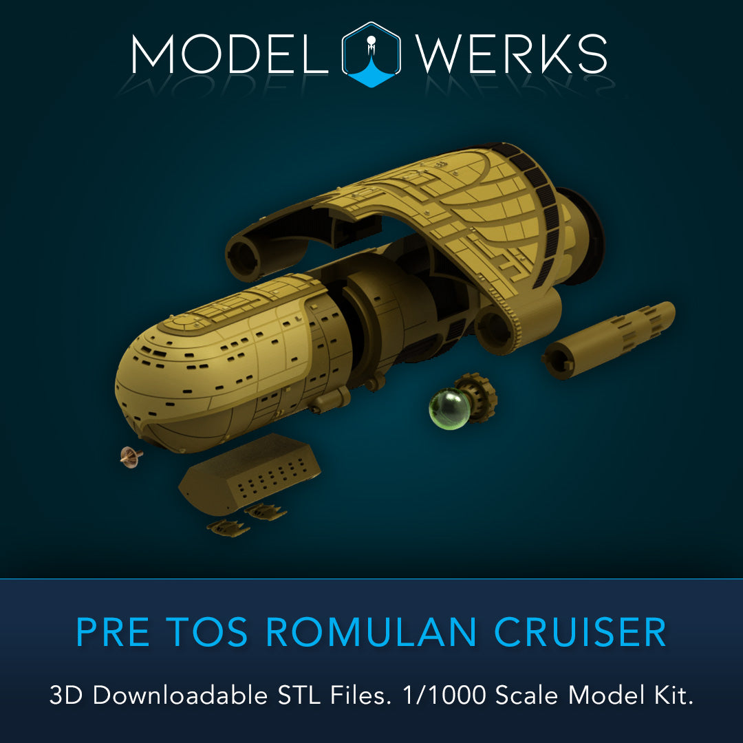 1/1000 PRE TOS Romulan Cruiser Kit STL File Download