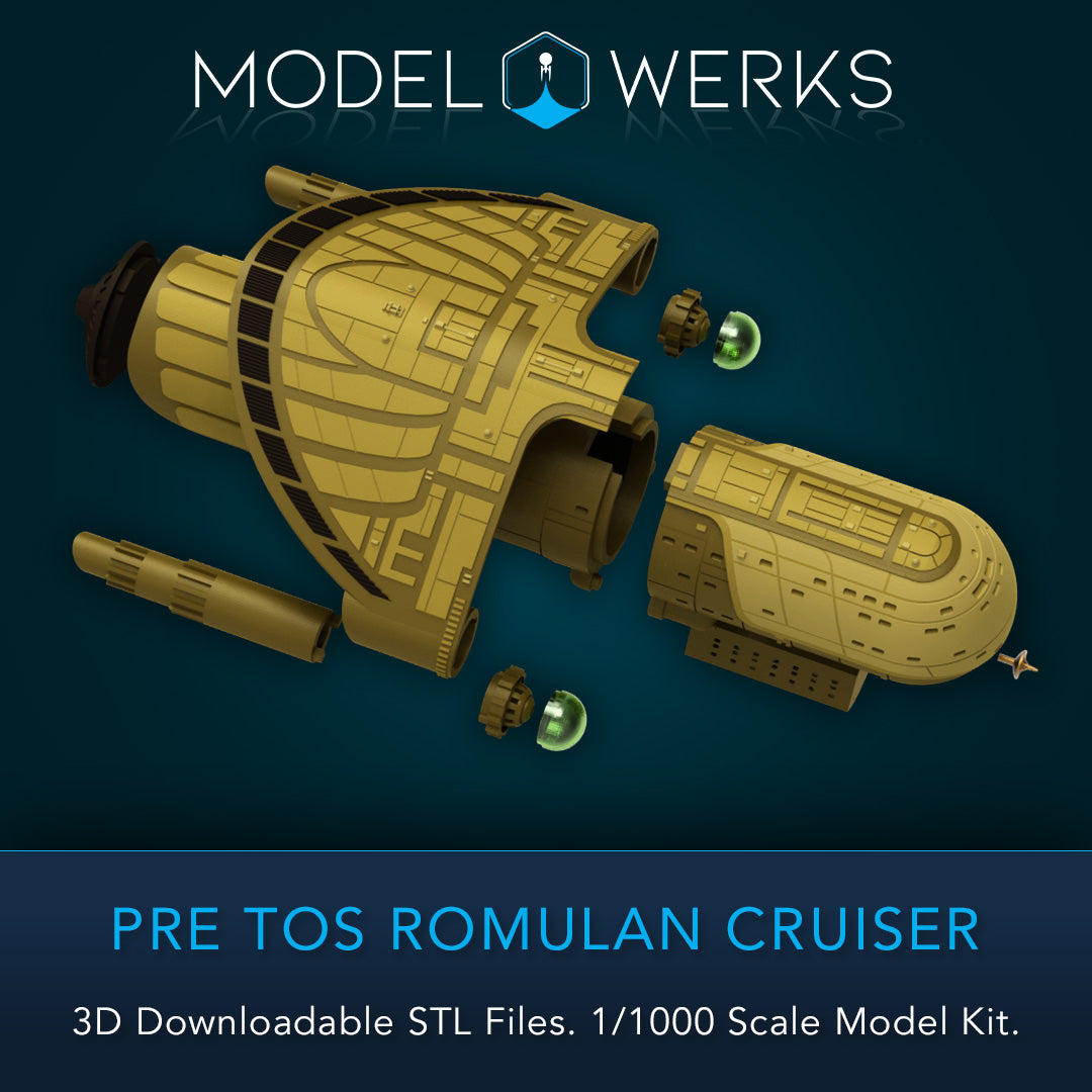 1/1000 PRE TOS Romulan Cruiser Kit STL File Download