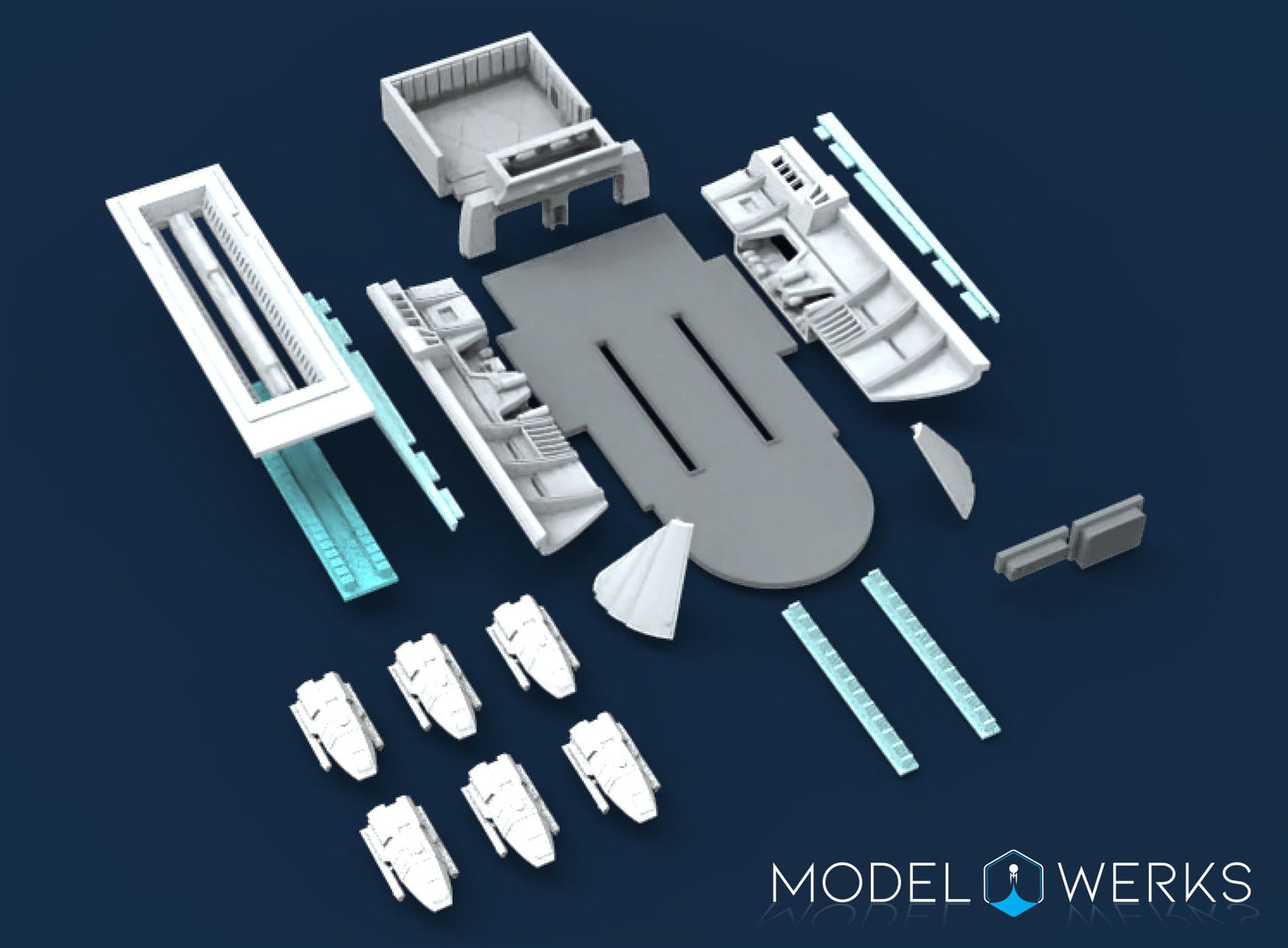 1:350 Scale Refit Enterprise 1701-A Shuttlebay Upgrade Kit STL File Download