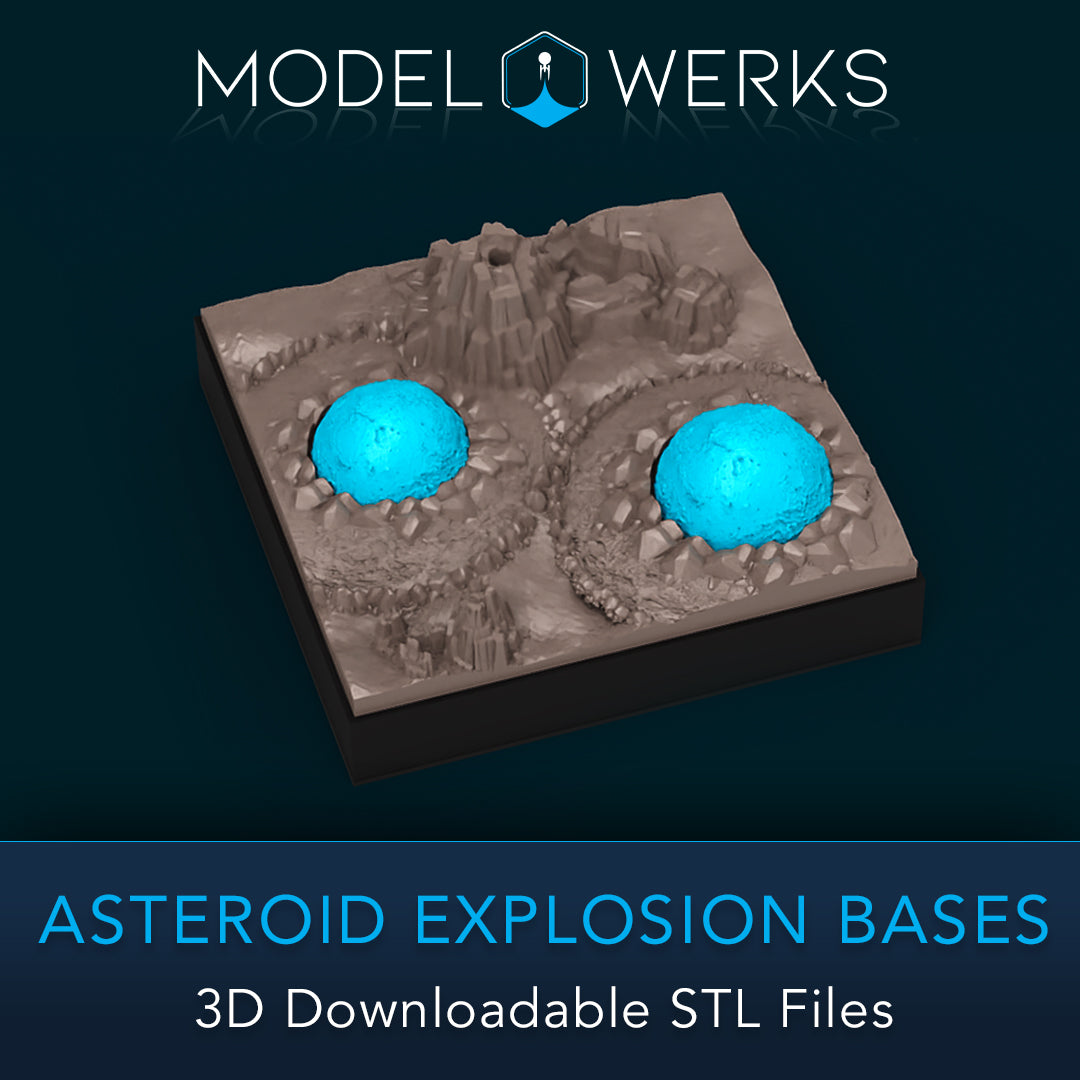 1/72 Scale Asteroid Explosion Bases STL File Download