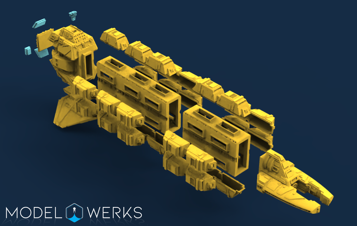 1:1000 24th Century Alien Freighter STL File Download