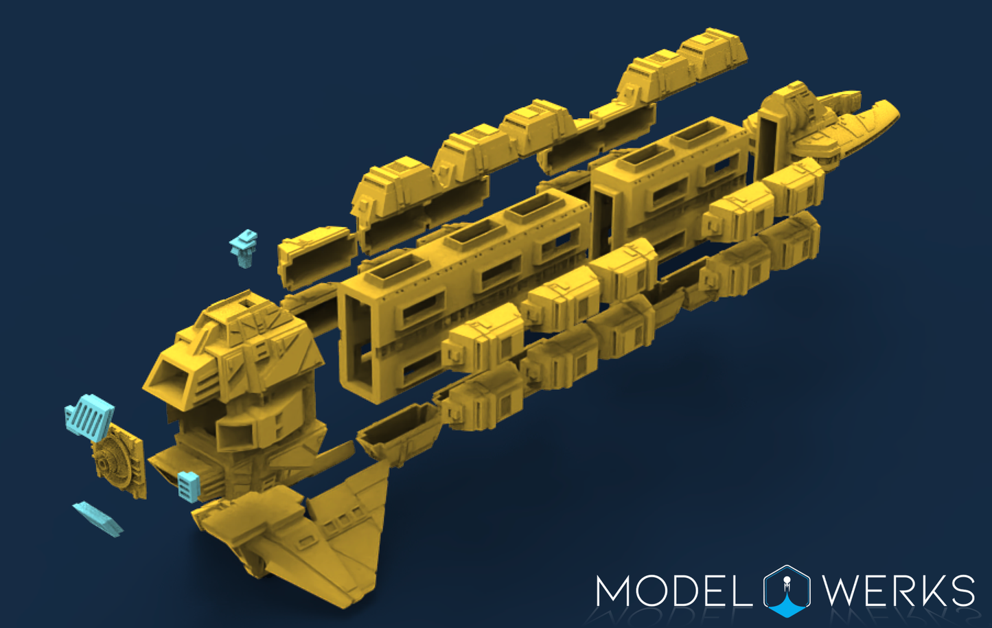 1:1000 24th Century Alien Freighter STL File Download