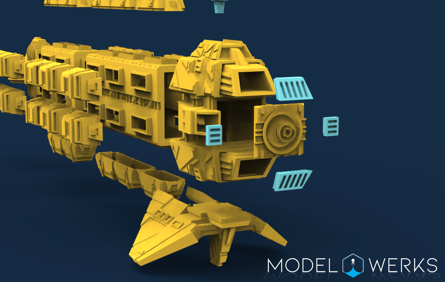 1:1000 24th Century Alien Freighter STL File Download