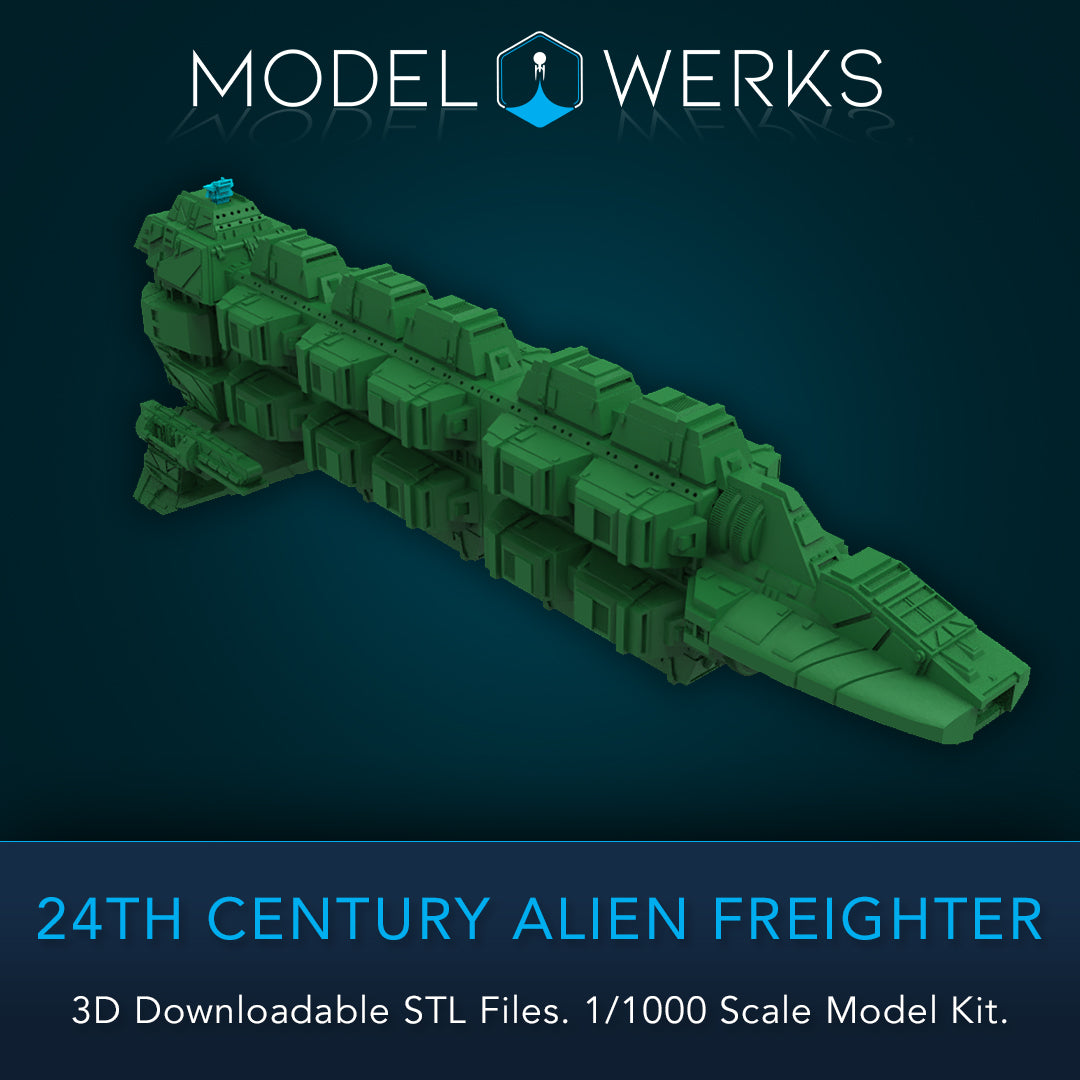 1:1000 24th Century Alien Freighter STL File Download