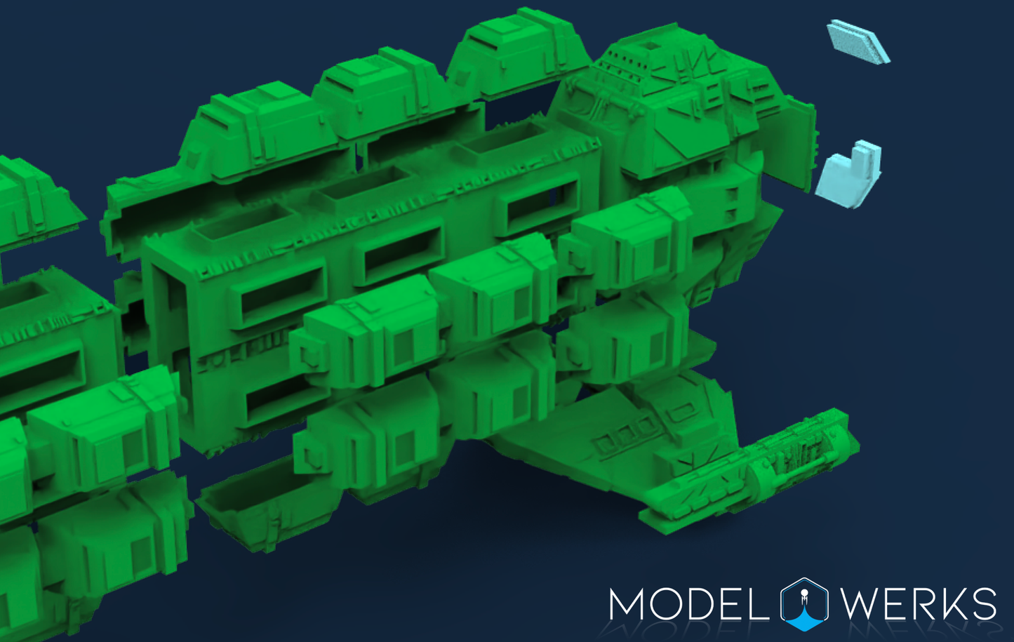 1:1000 24th Century Alien Freighter STL File Download