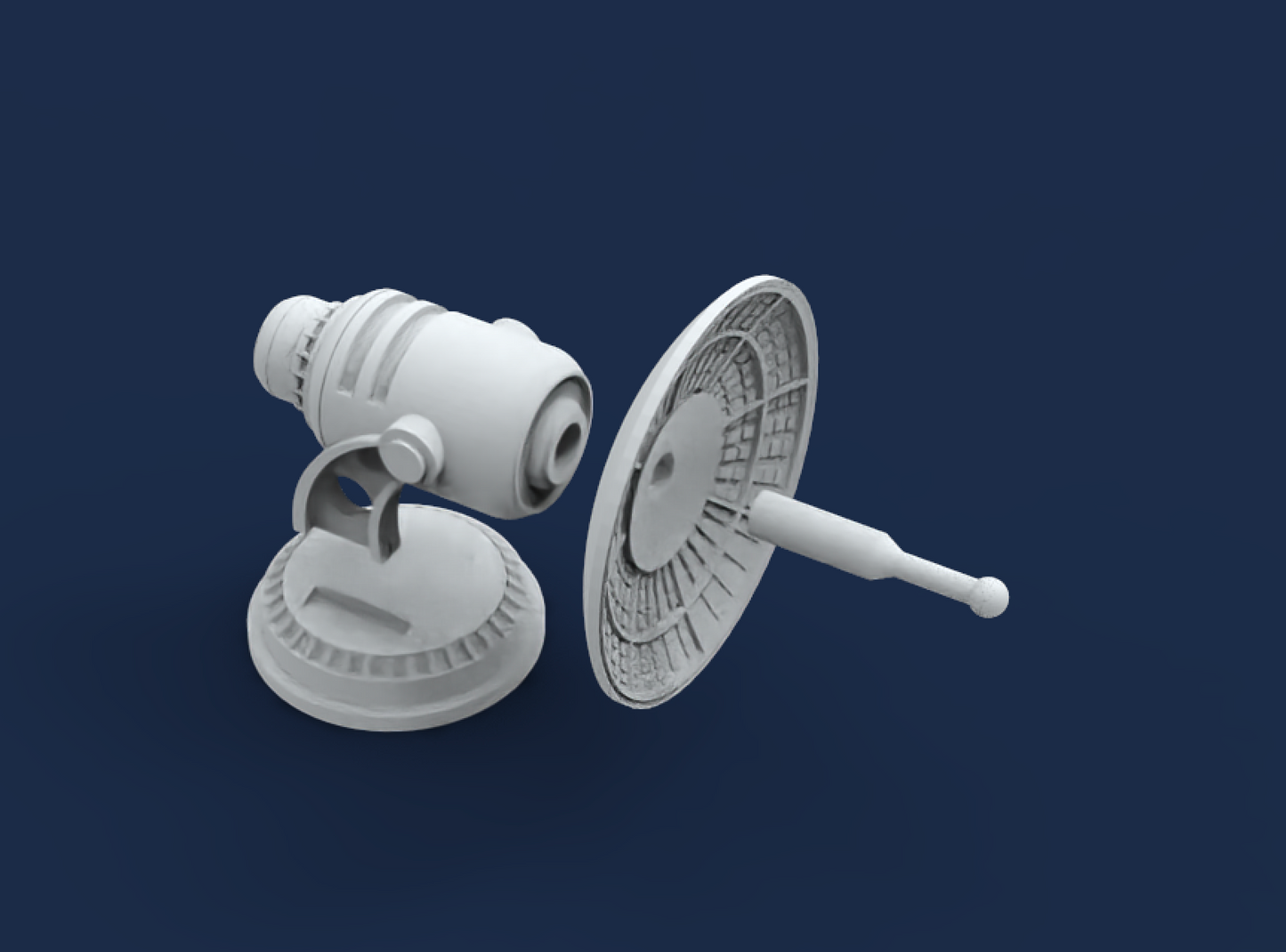 1:1000 Discovery Enterprise Sensor Mounted Deflector STL File Download