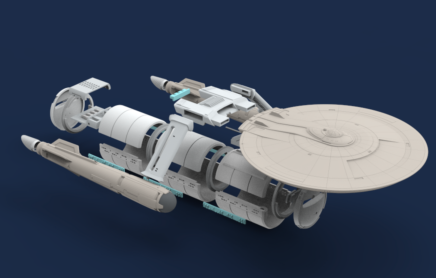 1:1000 Discovery Enterprise Ptolemy Conversion Kit STL Download