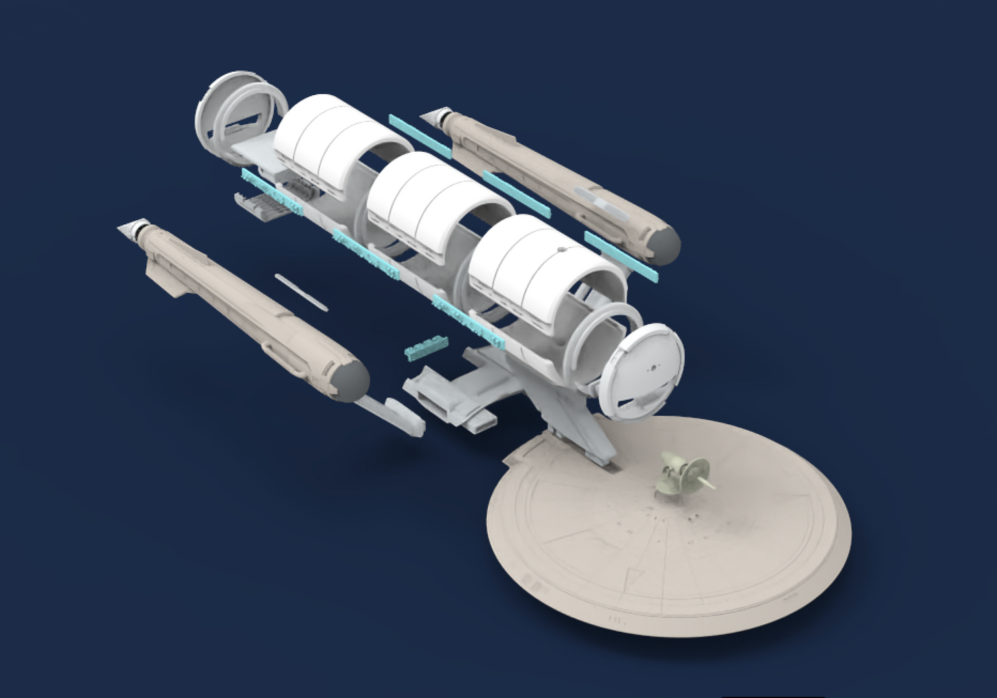 1:1000 Discovery Enterprise Ptolemy Conversion Kit STL Download