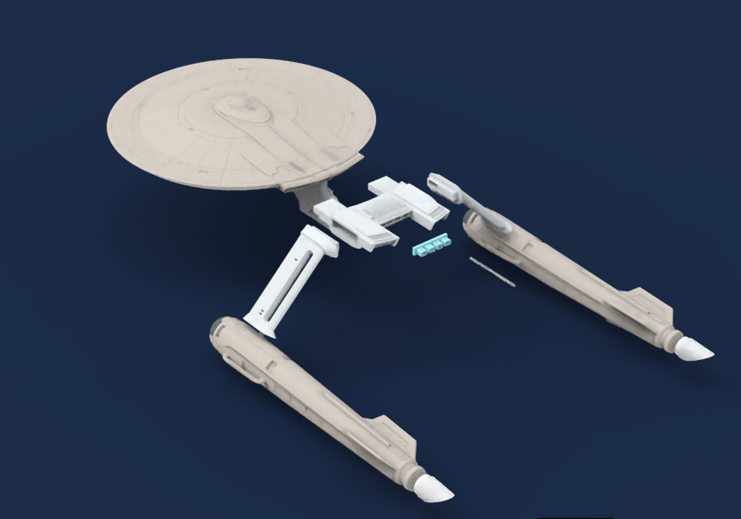 1:1000 Discovery Enterprise Ptolemy Conversion Kit STL Download