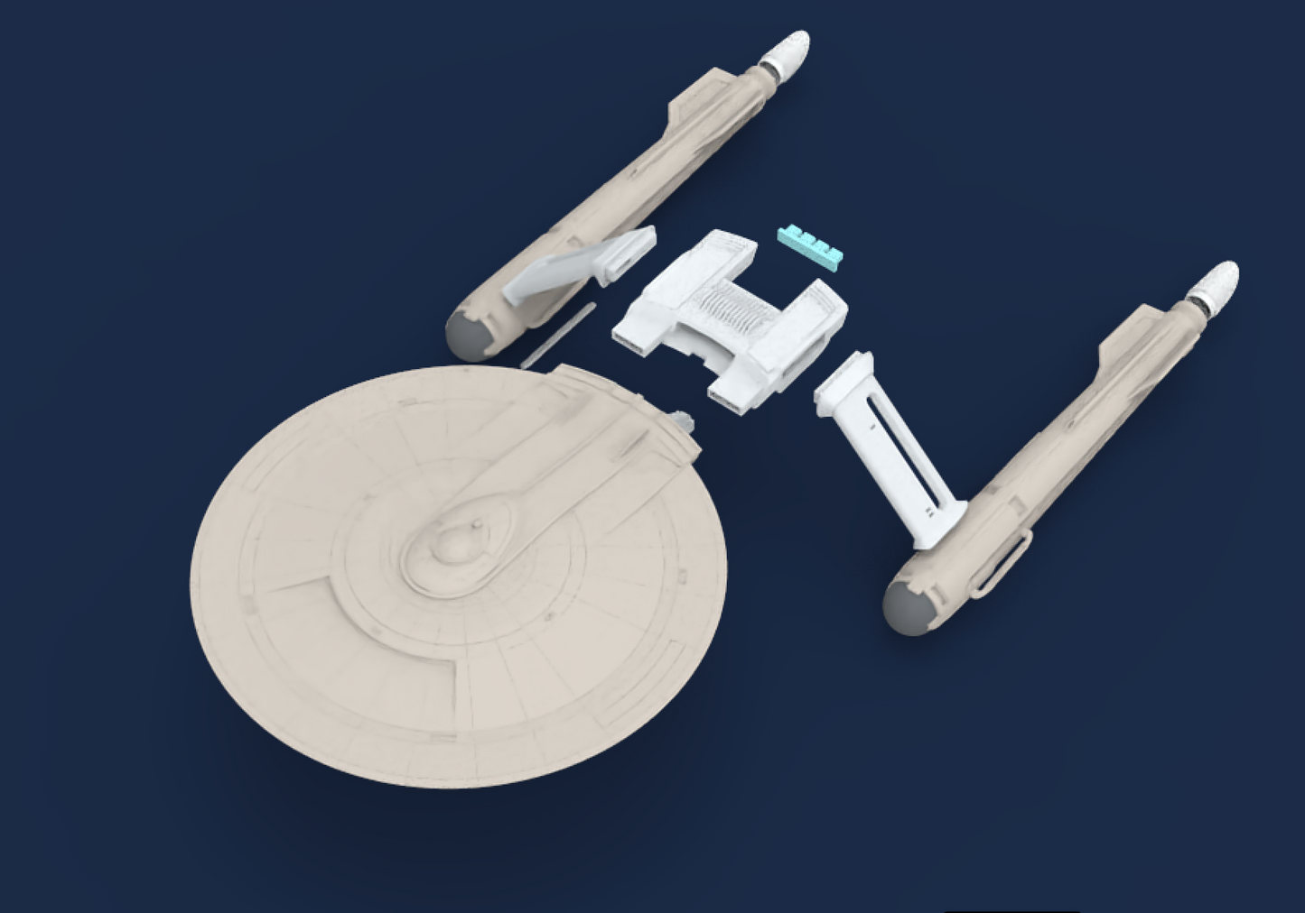 1:1000 Discovery Enterprise Ptolemy Conversion Kit STL Download