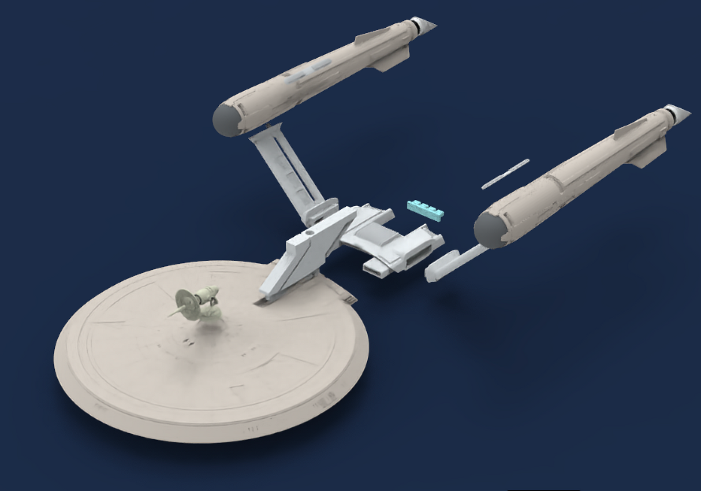 1:1000 Discovery Enterprise Ptolemy Conversion Kit STL Download