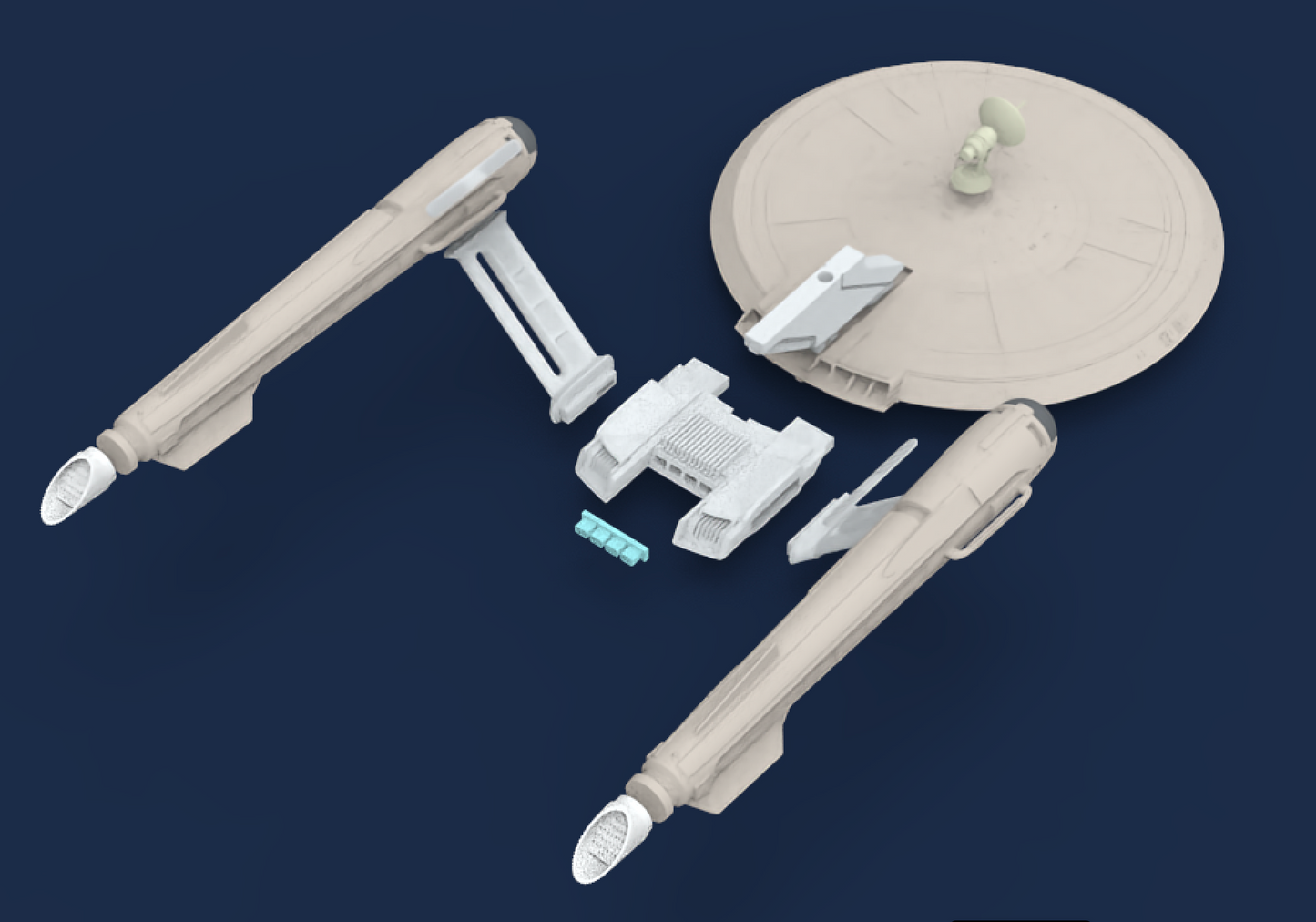 1:1000 Discovery Enterprise Ptolemy Conversion Kit STL Download