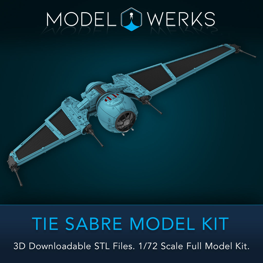 1/72 Scale Tie Sabre Full Kit STL File Download