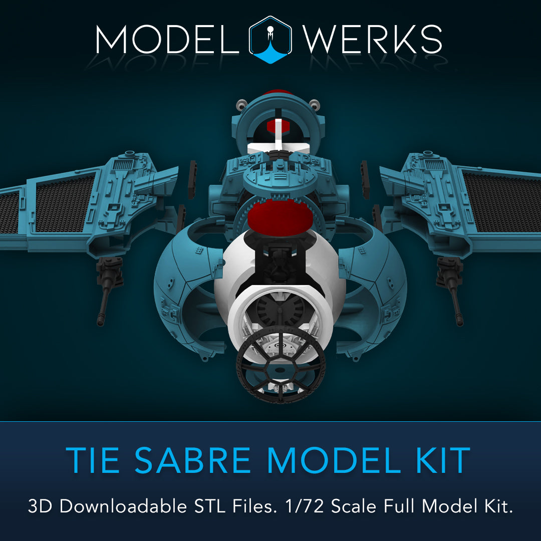 1/72 Scale Tie Sabre Full Kit STL File Download