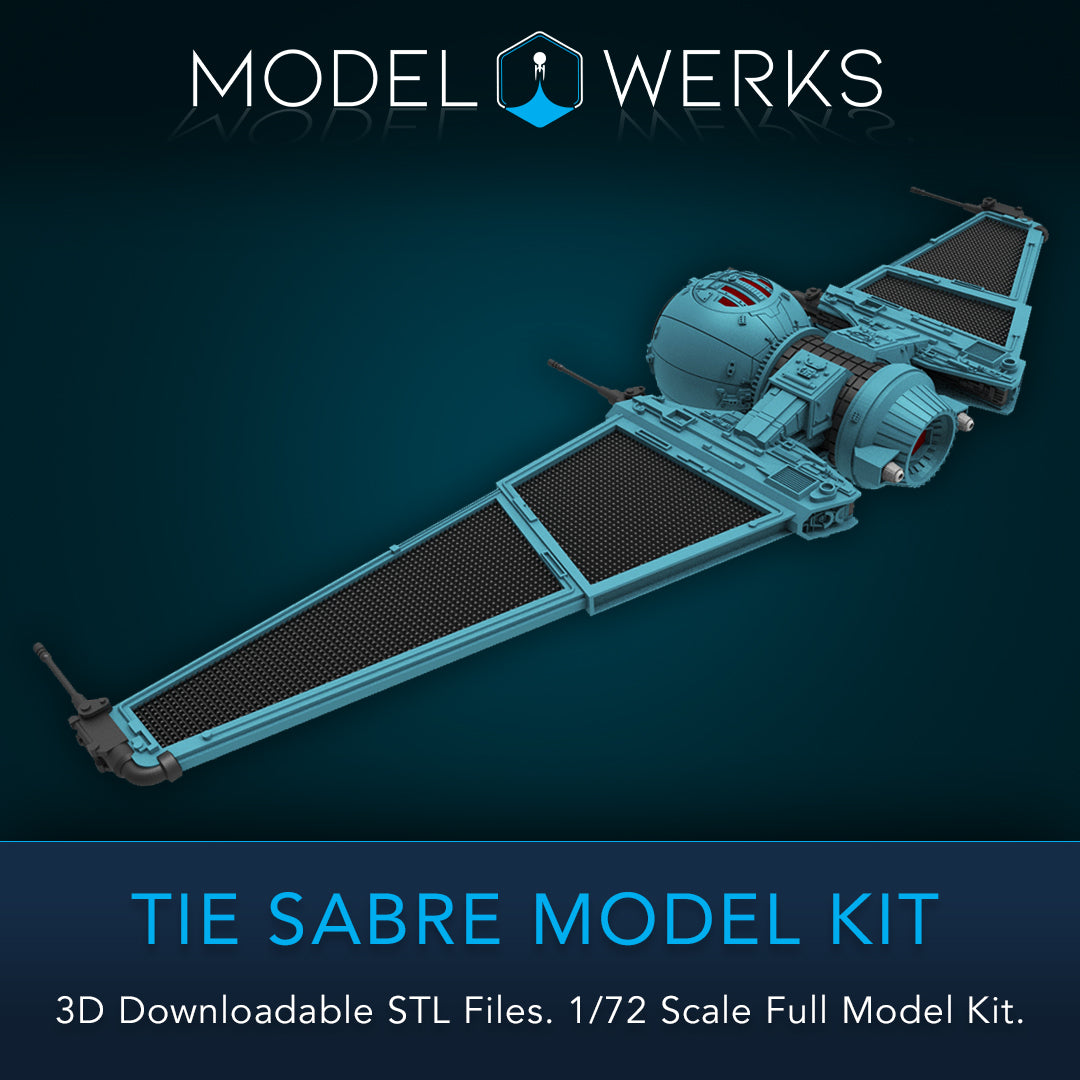 1/72 Scale Tie Sabre Full Kit STL File Download