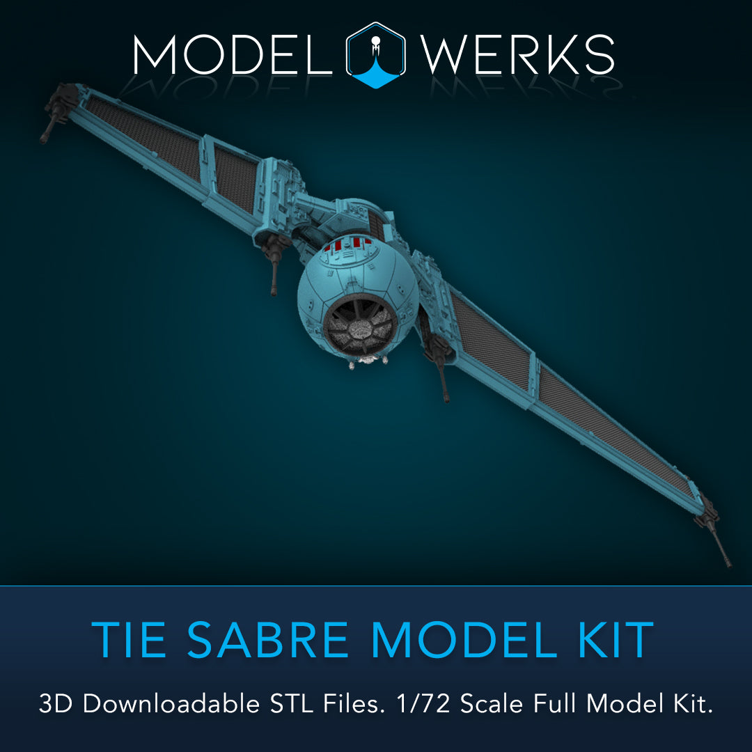 1/72 Scale Tie Sabre Full Kit STL File Download
