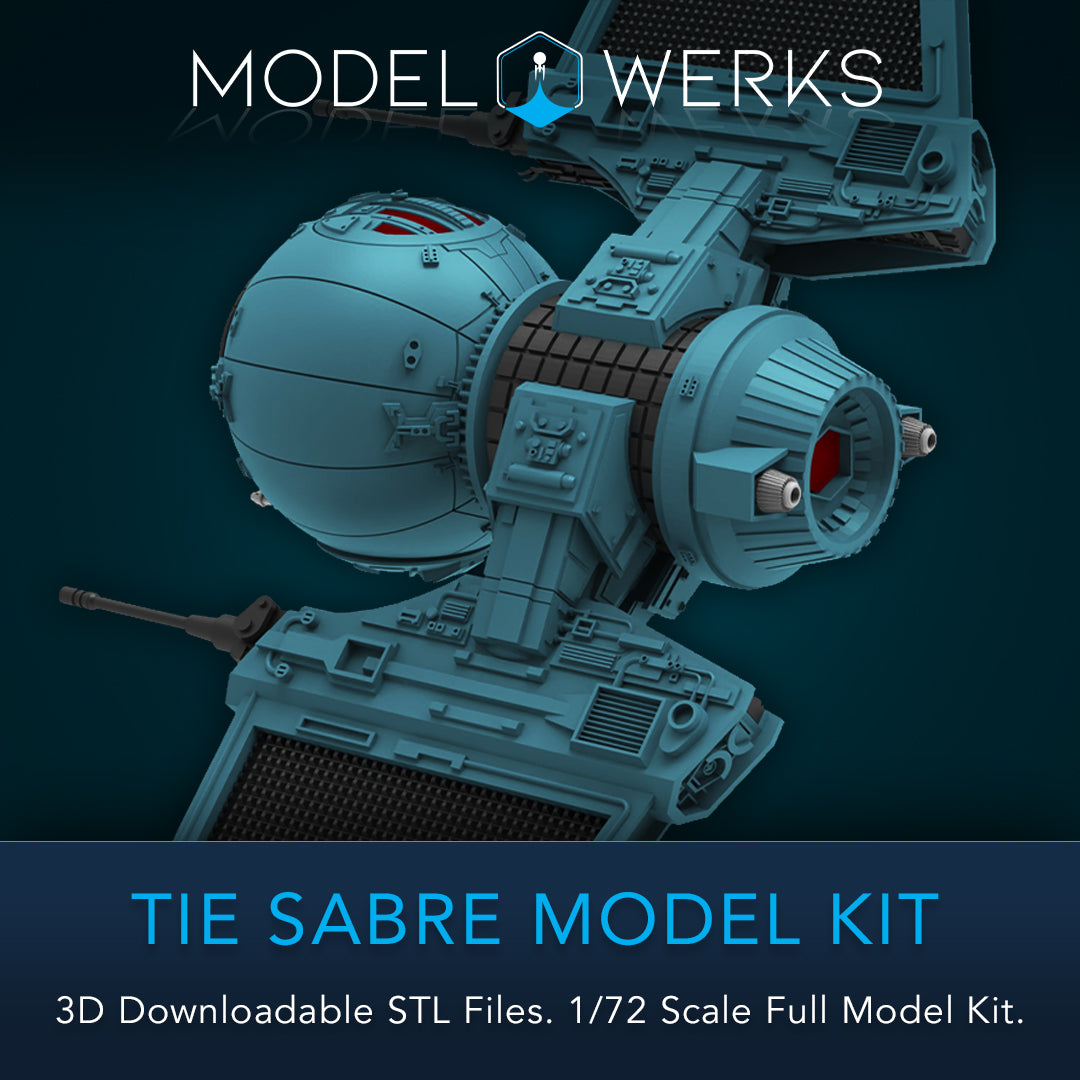 1/72 Scale Tie Sabre Full Kit STL File Download
