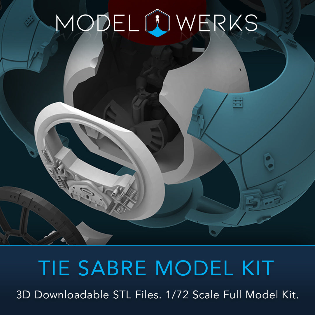 1/72 Scale Tie Sabre Full Kit STL File Download