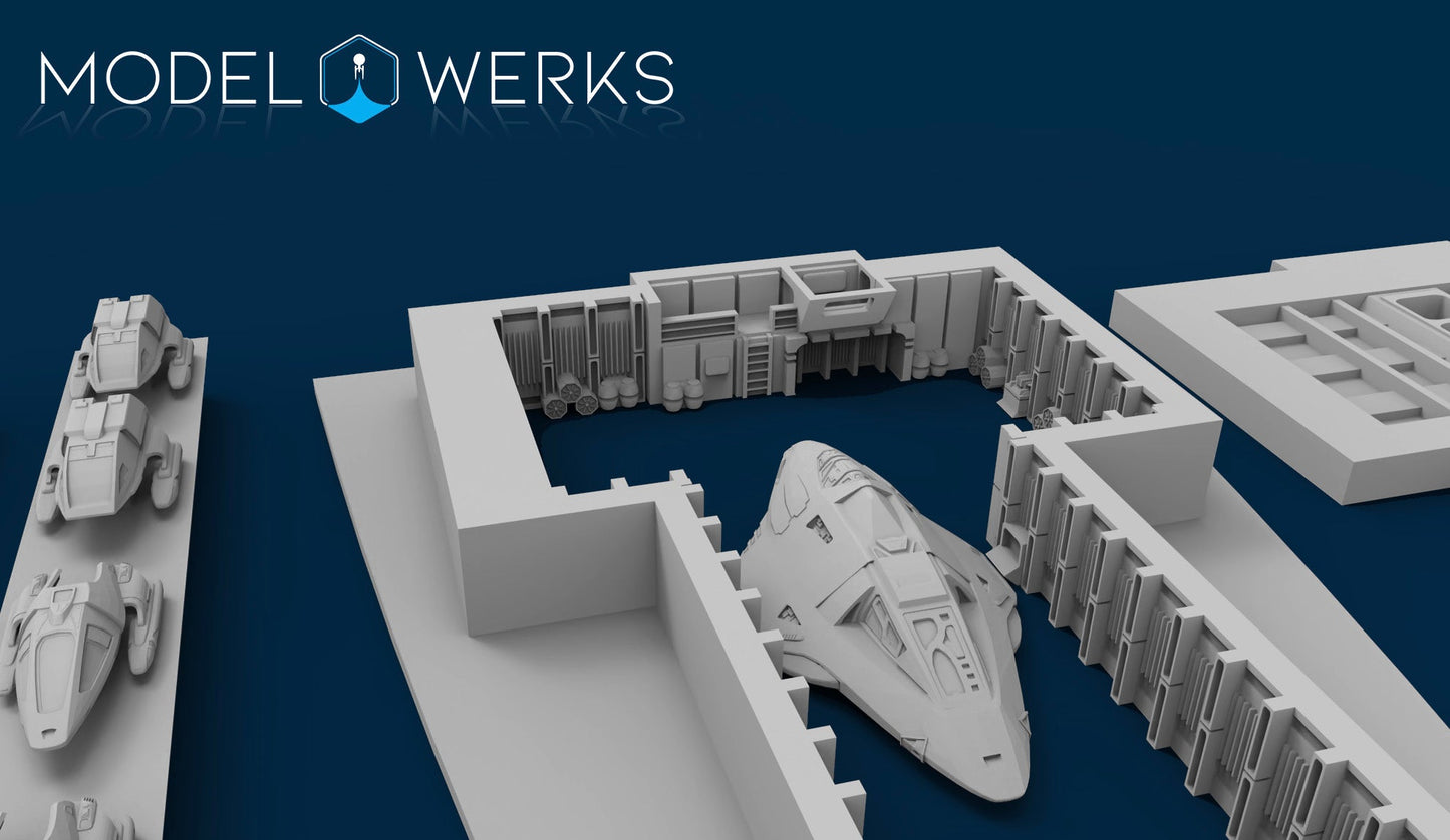 1:1000 Scale Voyager Shuttlebay STL File Download