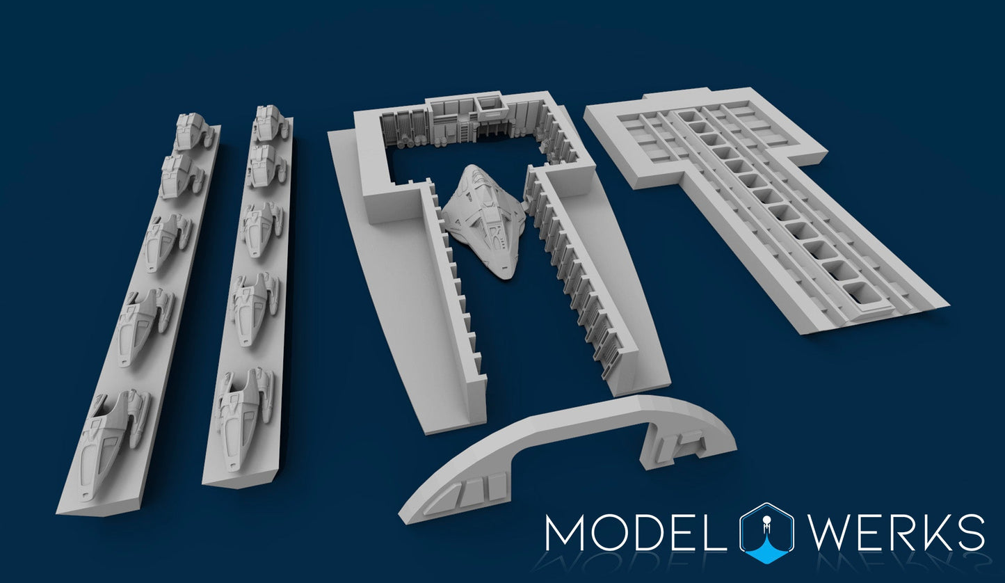 1:1000 Scale Voyager Shuttlebay STL File Download