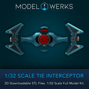 1/32 Scale Tie Interceptor Full Kit STL File Download
