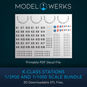 K-Class Stations 1/3900 and 1/1000 Scale STL Bundle
