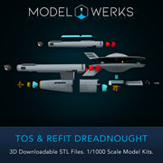 1/1000 TOS and Refit Dreadnought Class STL File Download