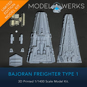 1/1400 Bajoran Freighter Type 1 3D Printed Physical Model Kit
