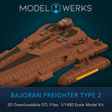 1/1400 Bajoran Freighter Type 2 Kit STL File Download