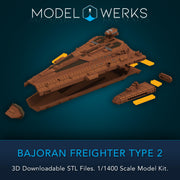 1/1400 Bajoran Freighter Type 2 Kit STL File Download