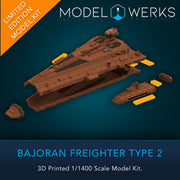 1/1400 Bajoran Freighter Type 2 3D Printed Physical Kit