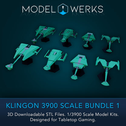 Klingon Vessels 1/3900 Scale STL Bundle 1