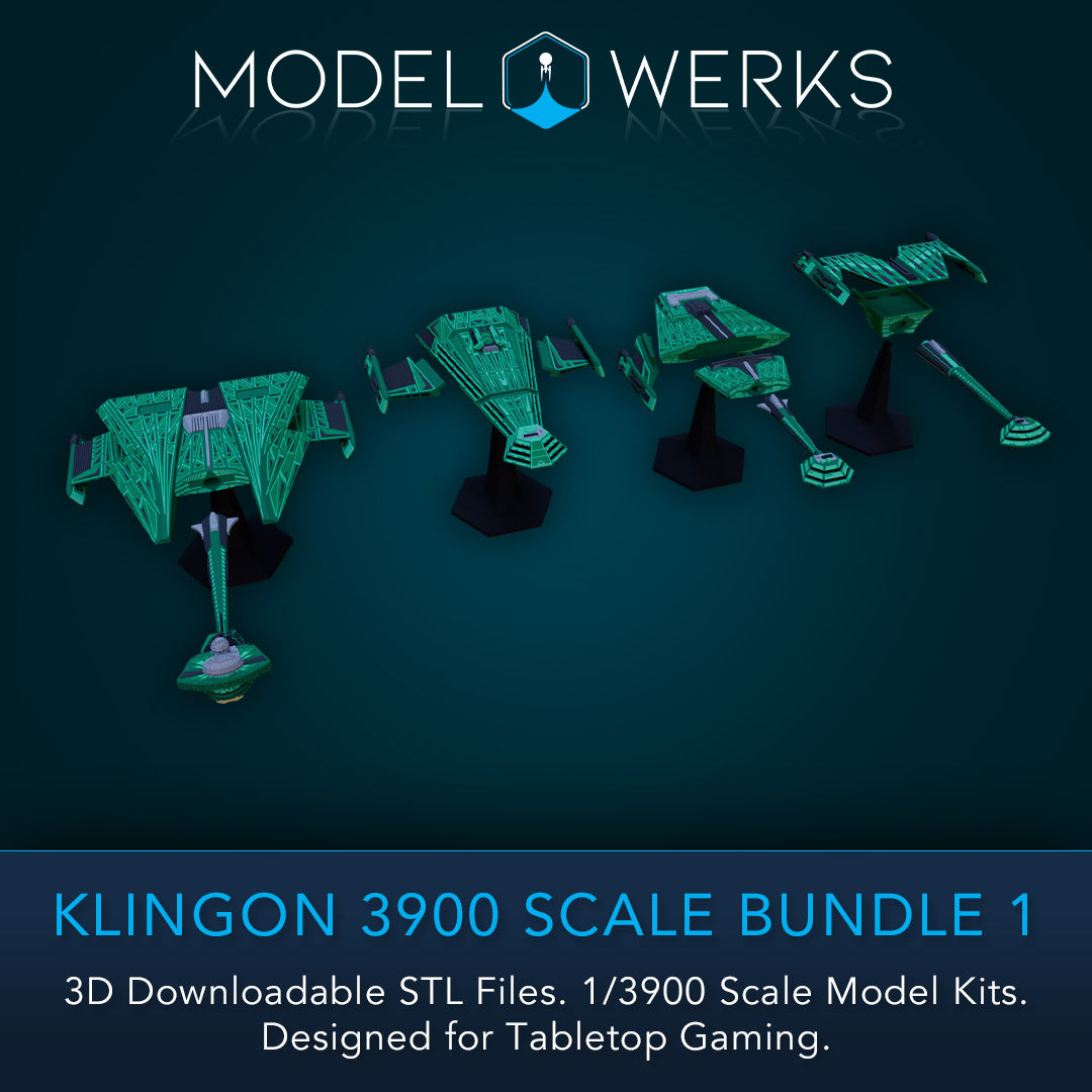 Klingon Vessels 1/3900 Scale STL Bundle 1