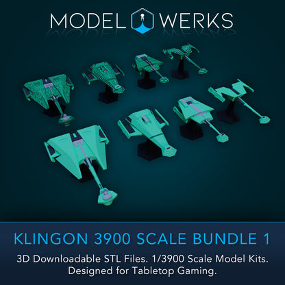 Klingon Vessels 1/3900 Scale STL Bundle 1