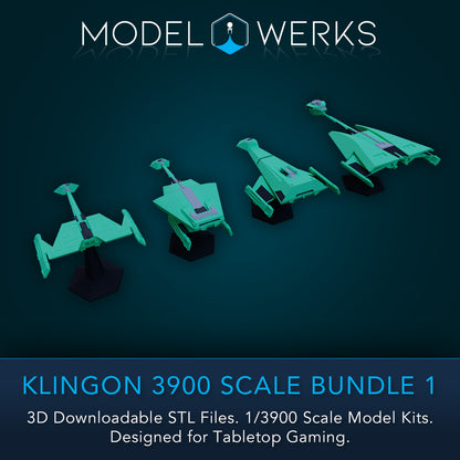 Klingon Vessels 1/3900 Scale STL Bundle 1