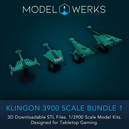 Klingon Vessels 1/3900 Scale STL Bundle 1