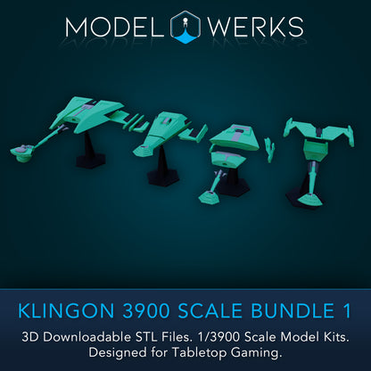 Klingon Vessels 1/3900 Scale STL Bundle 1