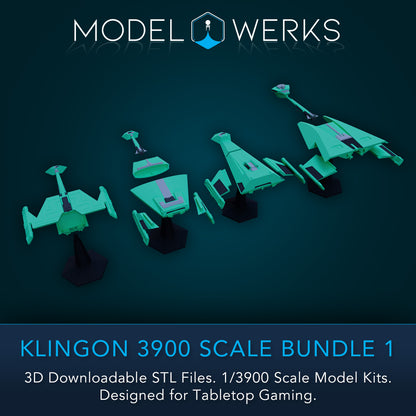 Klingon Vessels 1/3900 Scale STL Bundle 1