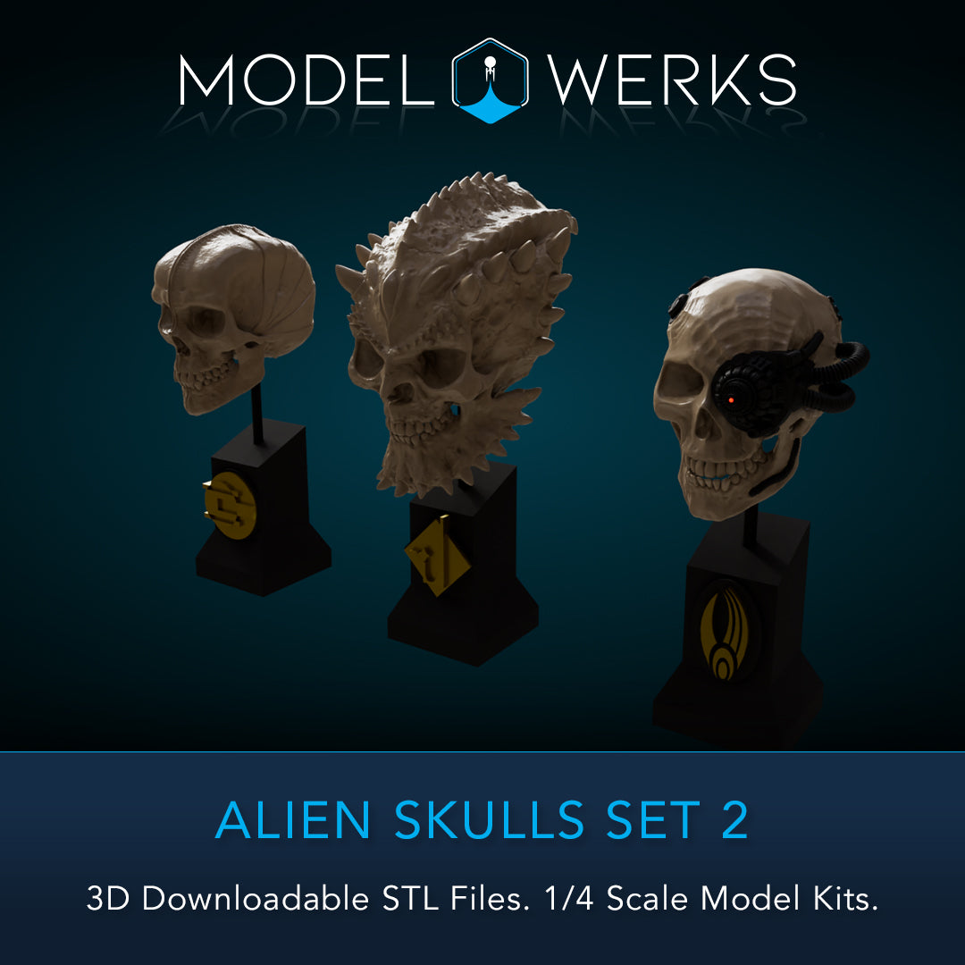 Alien Skulls Set 2 STL Download